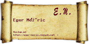 Eger Móric névjegykártya